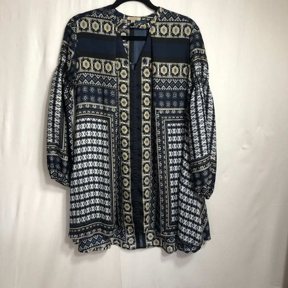 Anama Boho Dress with Balloon Sleeves - S